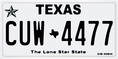 TX license plate CUW4477