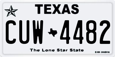 TX license plate CUW4482