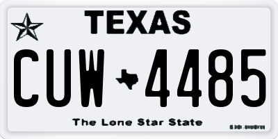 TX license plate CUW4485