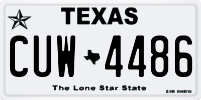 TX license plate CUW4486