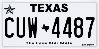 TX license plate CUW4487