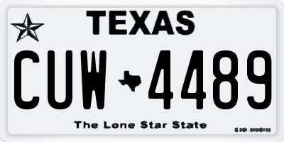 TX license plate CUW4489