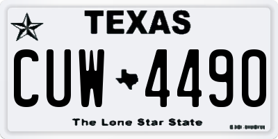 TX license plate CUW4490