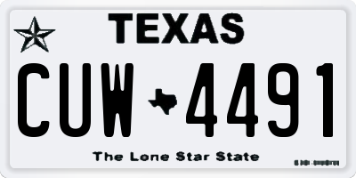 TX license plate CUW4491