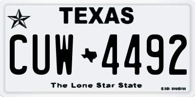 TX license plate CUW4492