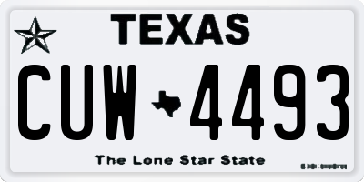 TX license plate CUW4493