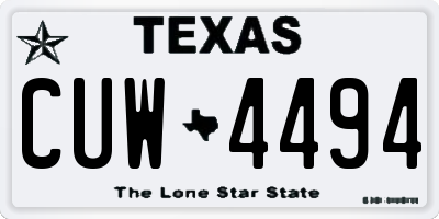 TX license plate CUW4494