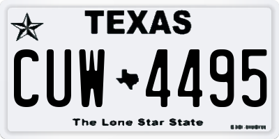 TX license plate CUW4495