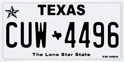TX license plate CUW4496