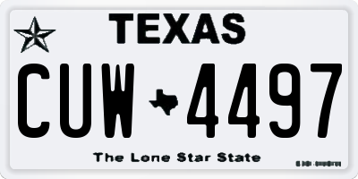 TX license plate CUW4497