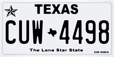 TX license plate CUW4498