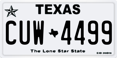 TX license plate CUW4499