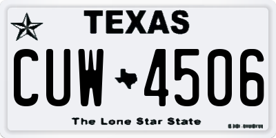 TX license plate CUW4506
