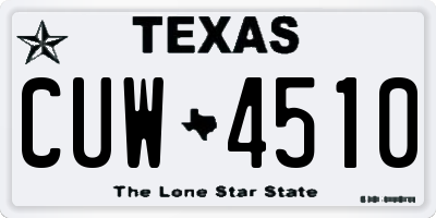 TX license plate CUW4510