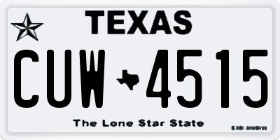 TX license plate CUW4515