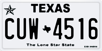 TX license plate CUW4516