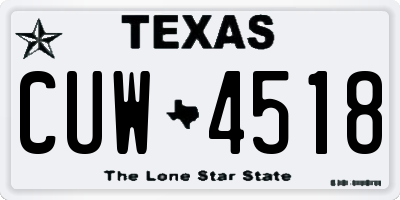TX license plate CUW4518