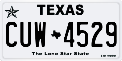 TX license plate CUW4529