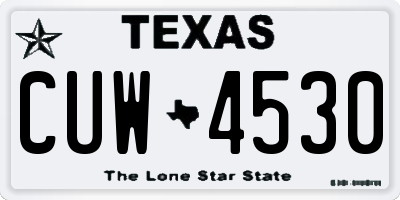 TX license plate CUW4530