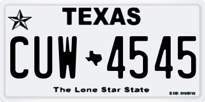 TX license plate CUW4545