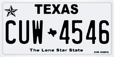 TX license plate CUW4546
