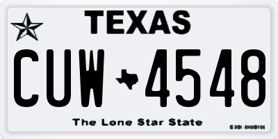TX license plate CUW4548