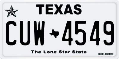 TX license plate CUW4549