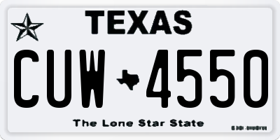 TX license plate CUW4550