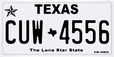 TX license plate CUW4556