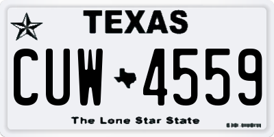 TX license plate CUW4559