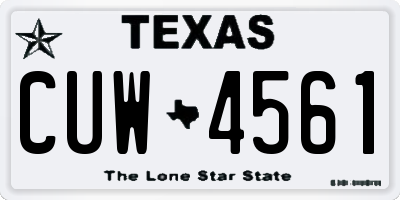 TX license plate CUW4561