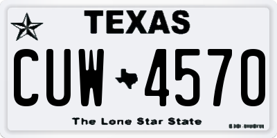TX license plate CUW4570
