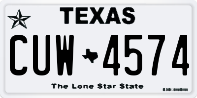 TX license plate CUW4574