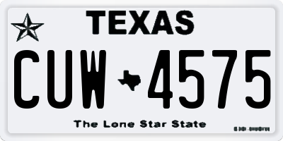 TX license plate CUW4575
