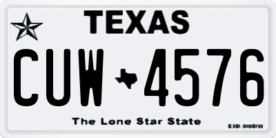 TX license plate CUW4576