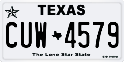 TX license plate CUW4579