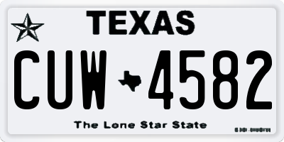 TX license plate CUW4582