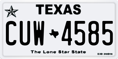 TX license plate CUW4585