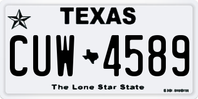 TX license plate CUW4589