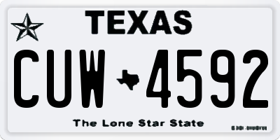 TX license plate CUW4592