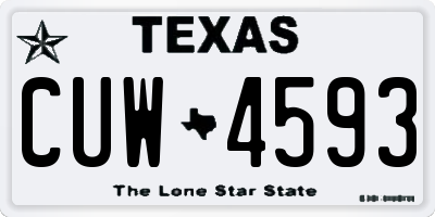 TX license plate CUW4593