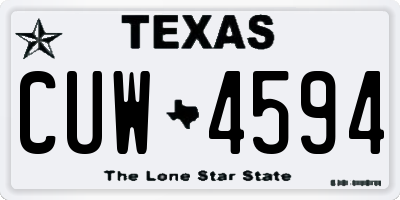 TX license plate CUW4594