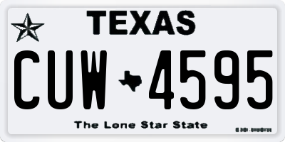 TX license plate CUW4595