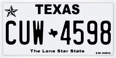 TX license plate CUW4598