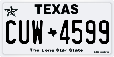 TX license plate CUW4599