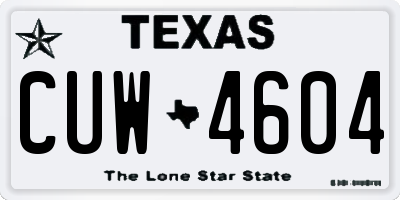 TX license plate CUW4604