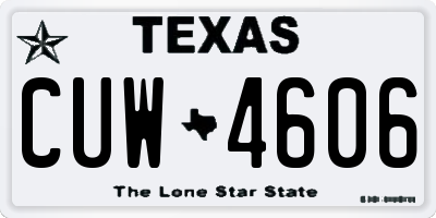 TX license plate CUW4606