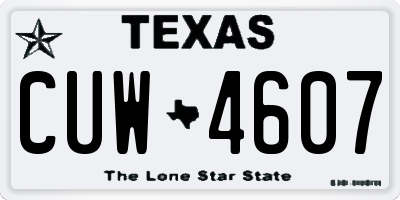 TX license plate CUW4607