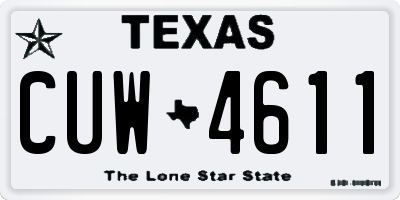 TX license plate CUW4611