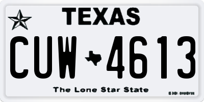 TX license plate CUW4613